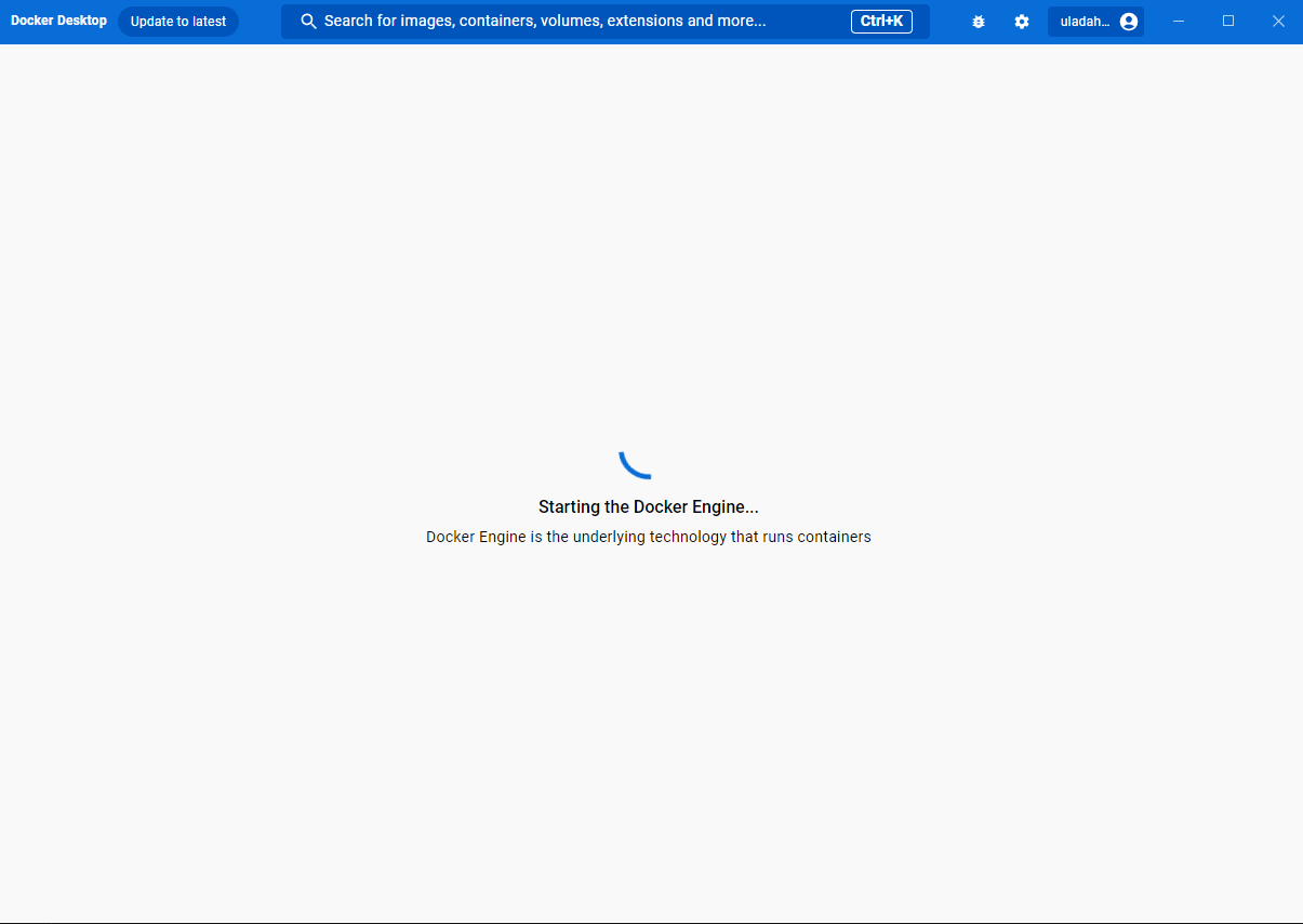 docker engine starts